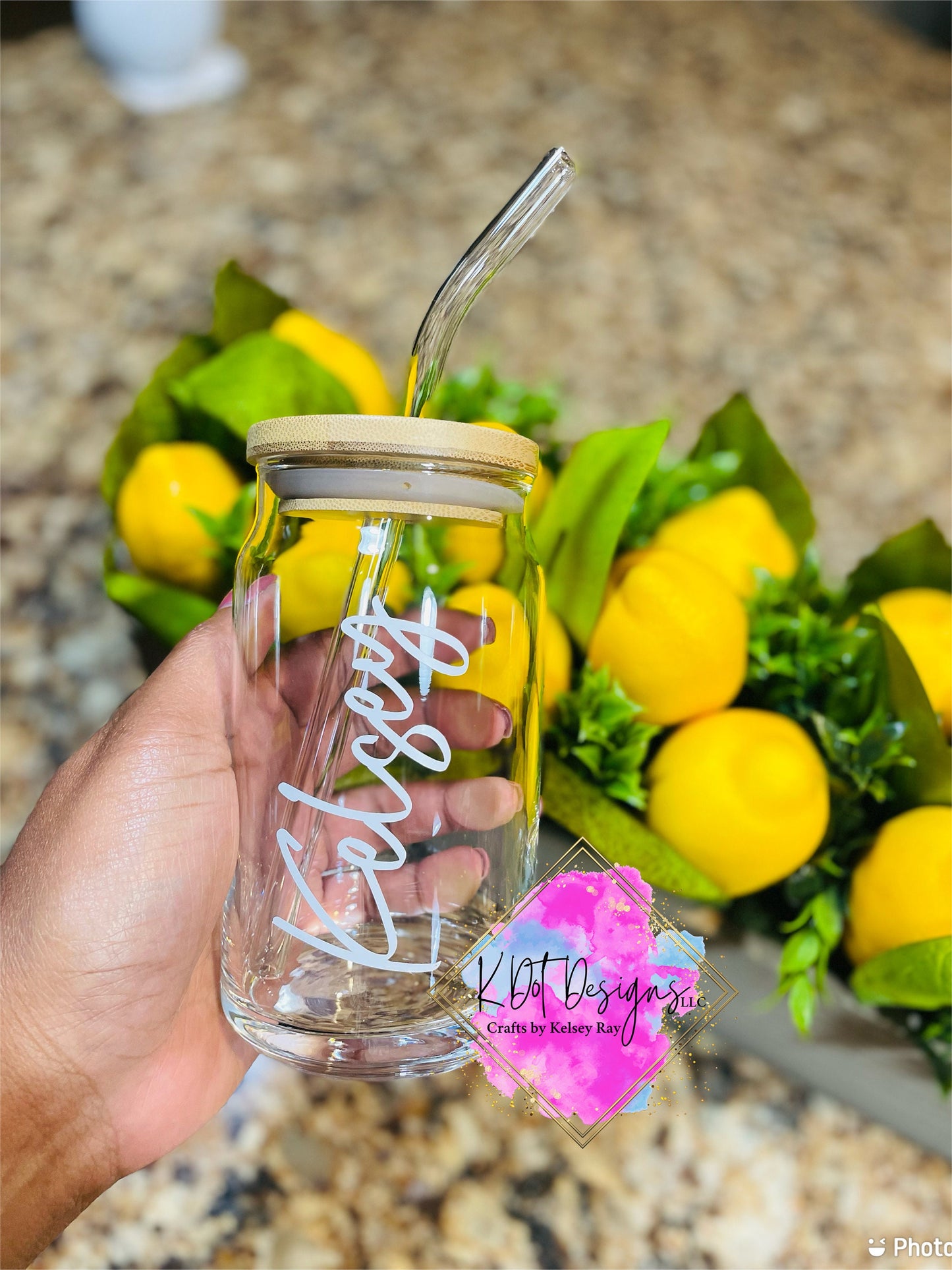 Personalized Iced Coffee Cup, Beer Glass Cup, Glass Cup with Lid and Straw