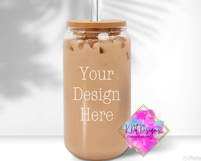 Personalized Iced Coffee Cup, Beer Glass Cup, Glass Cup with Lid and Straw