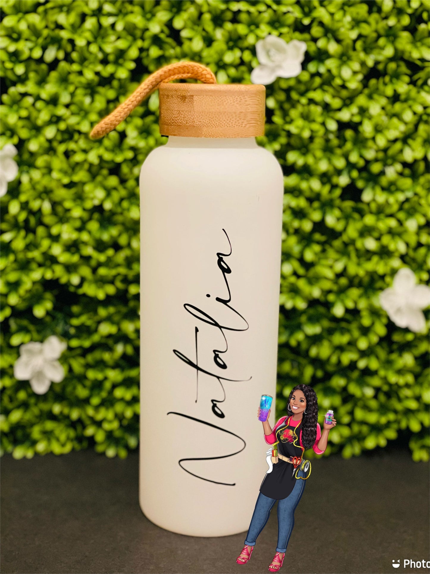 Matte or Iridescent Glass Water Bottles | Custom Water Bottle | Personalized Glass Bottle |Gift