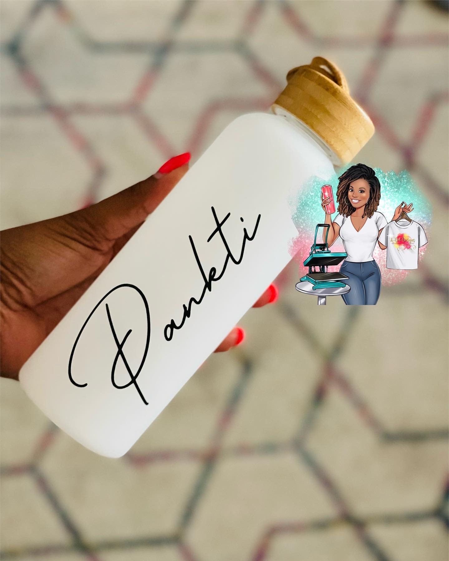 Matte or Iridescent Glass Water Bottles | Custom Water Bottle | Personalized Glass Bottle |Gift