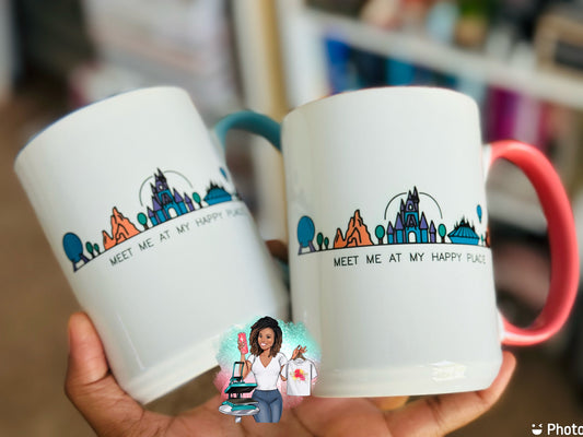 Disney Mug, Disney Gift, Disney Lover Mug, Happy Place Mug, Ceramic Mug, Gift For Her, Gift For Him