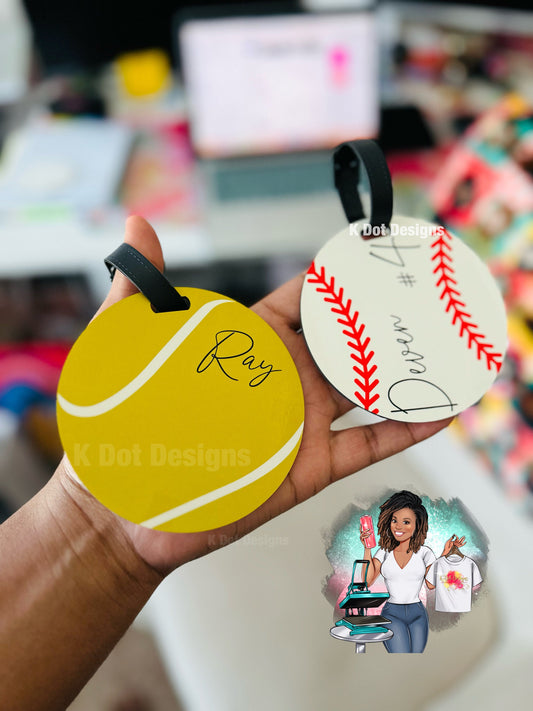Sports Bag Tag | Book Bag Tag | Baseball Bag Tag | Tennis Bag Tag | Softball Bag Tag | Golf Bag Tag | Basketball Bag Tag | Football Bag Tag