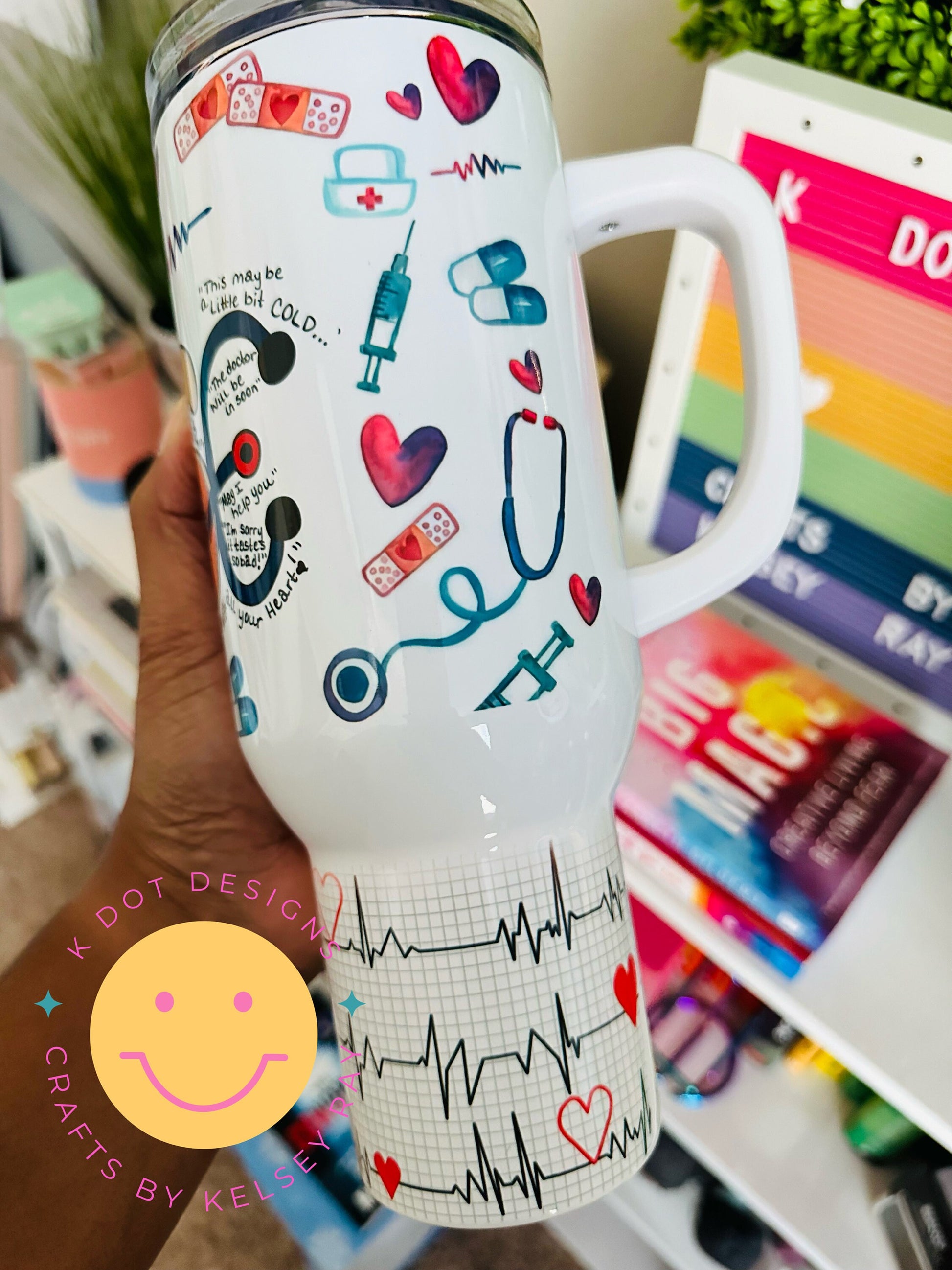 40oz Tumbler Personalized, Custom Tumbler with Handle, Tumbler Gift, 40oz Tumbler with Handle