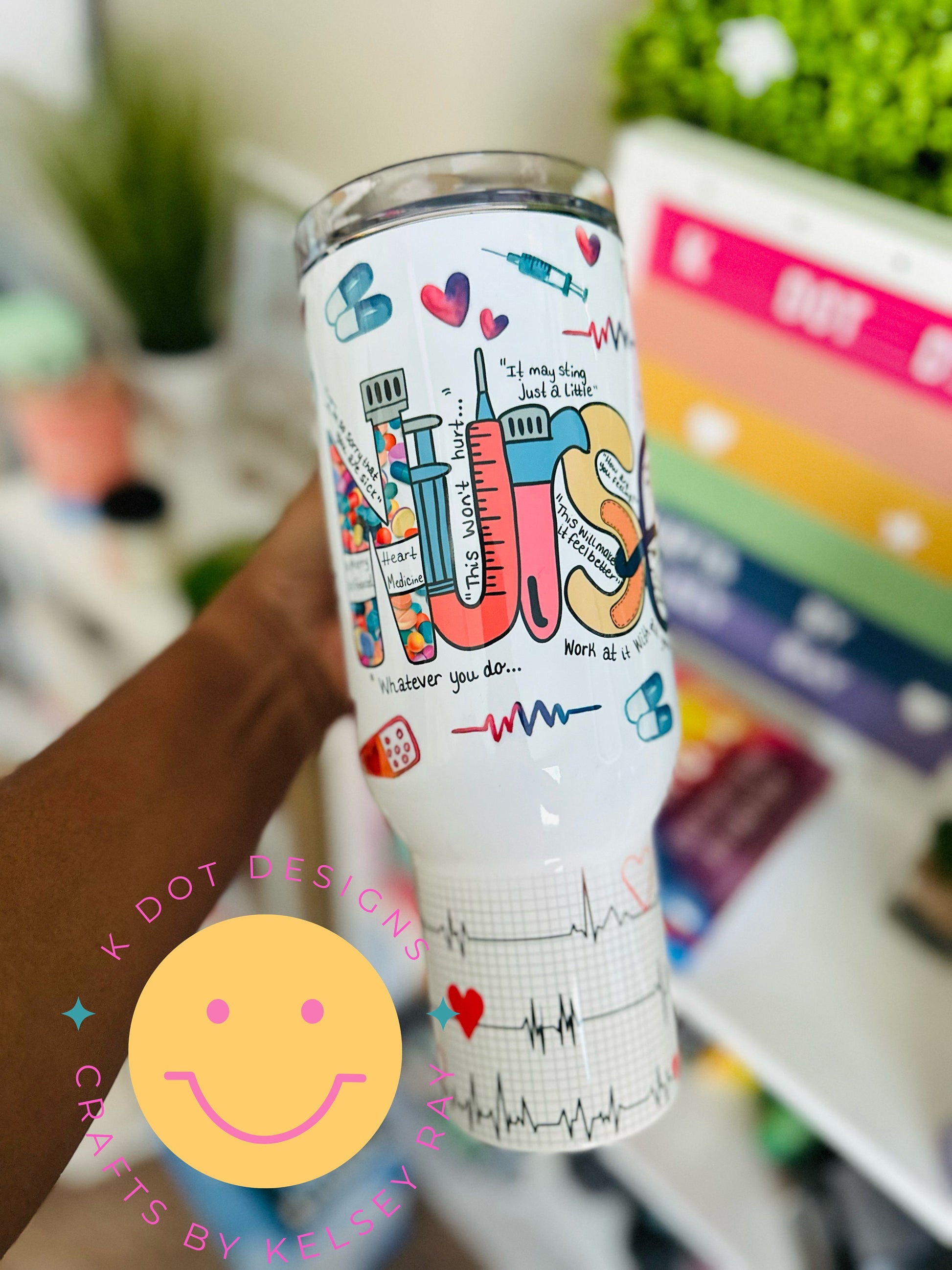 40oz Tumbler Personalized, Custom Tumbler with Handle, Tumbler Gift, 40oz Tumbler with Handle
