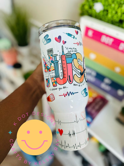 40oz Tumbler Personalized, Custom Tumbler with Handle, Tumbler Gift, 40oz Tumbler with Handle
