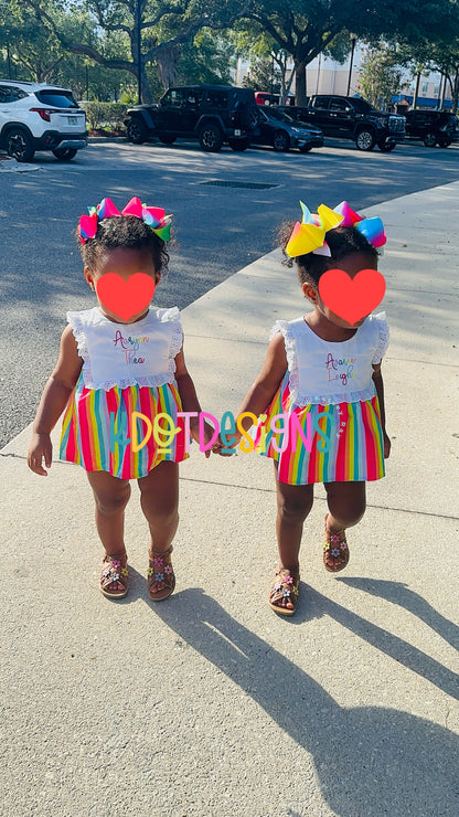 Embroidered Neon Toddler Outfit