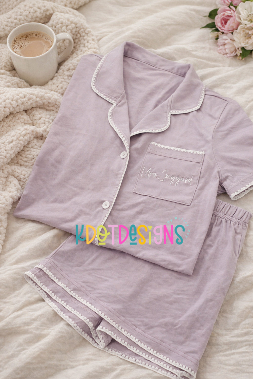 Embroidered Pajamas Set