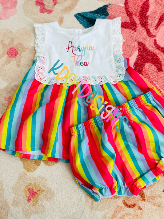 Embroidered Neon Toddler Outfit